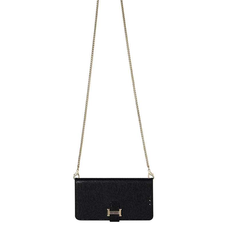 For iPhone Air Case Wallet Sequins Leather Crossbody Phone Cover - Black