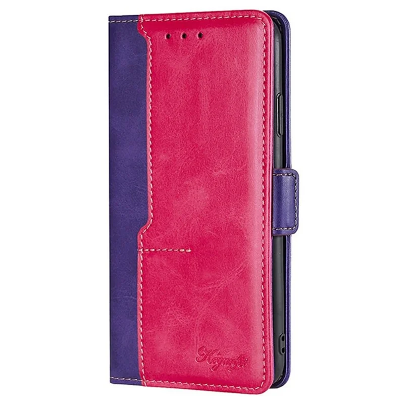 For iPhone Air Case Contrast Color Wallet Leather Phone Cover - Rose + Purple
