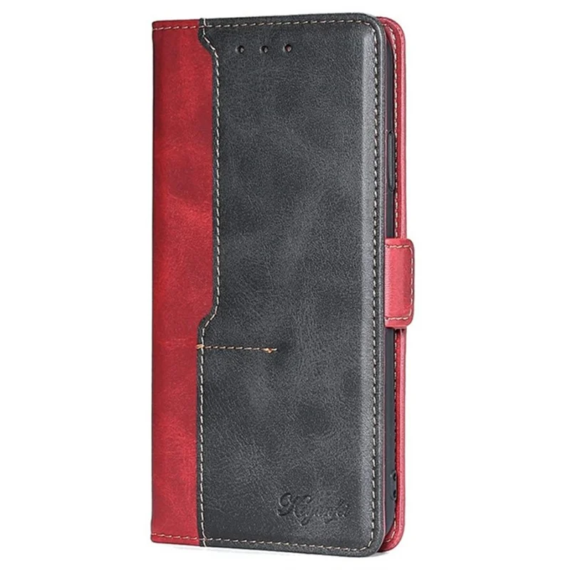 For iPhone 17 Pro Max Case Contrast Color Wallet Leather Phone Cover - Black + Red