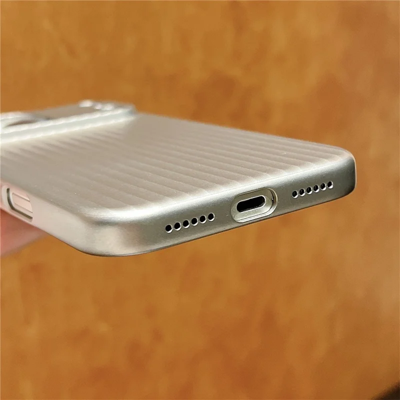 For iPhone 17 Pro Max PC Phone Case Corrugated Textured Protective Back Cover - Black