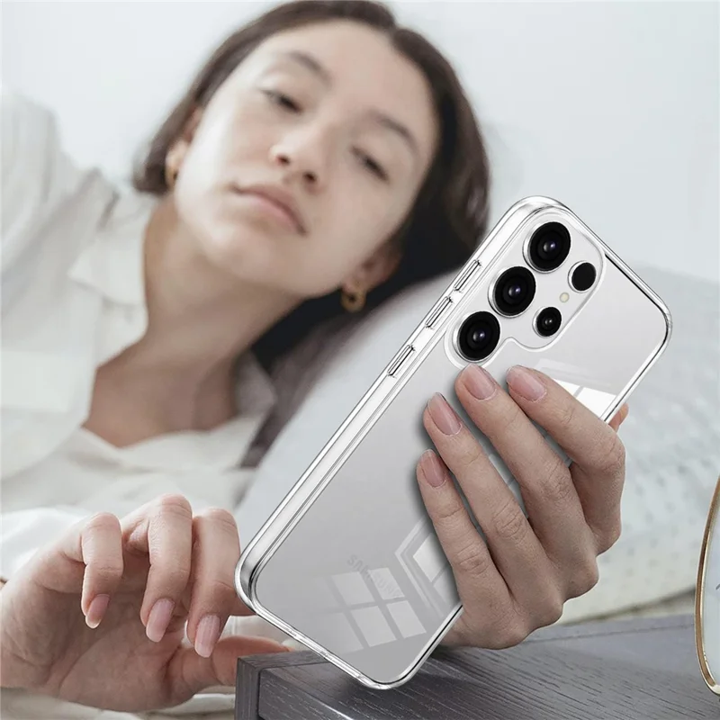For Samsung Galaxy S25 Ultra Case TPU Frame Clear Acrylic Back Phone Cover with PET Film
