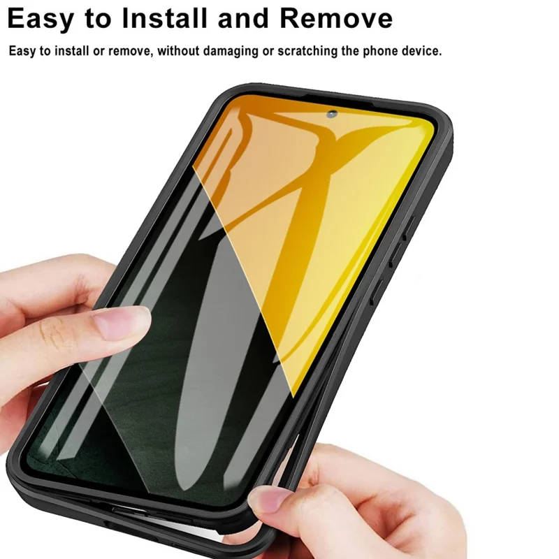 For Xiaomi Poco M7 Pro 5G Case Acrylic + TPU Clear Phone Cover with PET Screen Film - Black