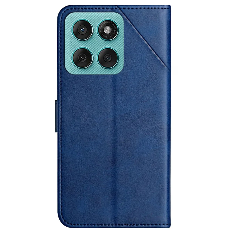 Phone Case For Motorola Edge 60 Fusion 5G  /  60s 5G  /  60 5G  /  Edge (2025) 5G Line Pattern Wallet Leather Cover with Wrist Strap - Blue