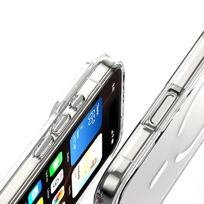 COTECI For iPhone Air Crystal Magnetic Case Compatible with MagSafe PC TPU Phone Back Cover- Transparent