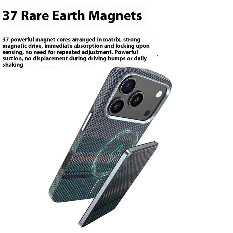 BENKS For iPhone 17 Pro Magnetic Case Kevlar Fiber Phone Back Cover Floating Weave Design