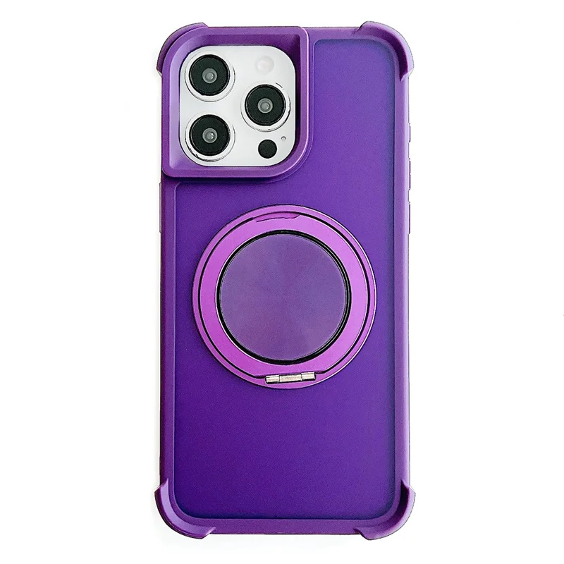 For iPhone 15 Pro Max Case Compatible with MagSafe CD Vein Kickstand TPU + PC Phone Cover - Purple