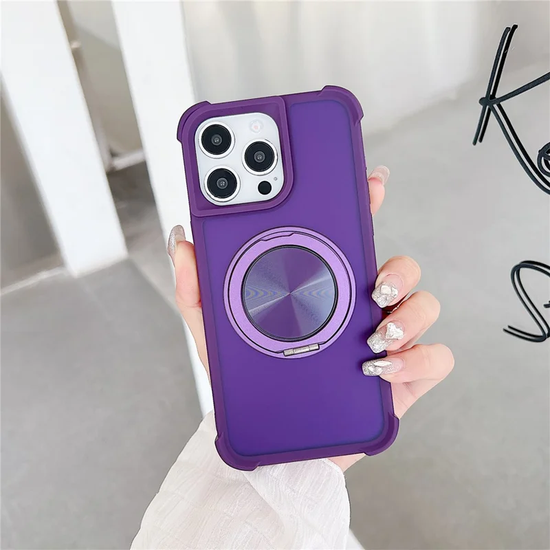 For iPhone 15 Pro Max Case Compatible with MagSafe CD Vein Kickstand TPU + PC Phone Cover - Purple