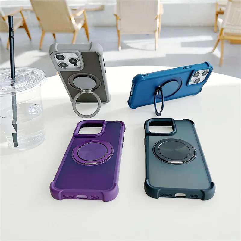 For iPhone 13 Pro Max Case Compatible with MagSafe CD Vein Kickstand TPU + PC Phone Cover - Purple