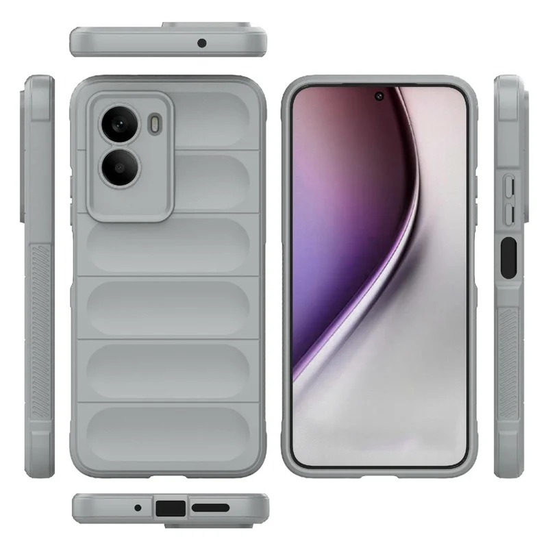 For Xiaomi Poco M7 4G (169mm)  /  Poco M7 Plus 5G Case Anti-Drop Soft TPU Rugged Phone Back Cover - Light Grey