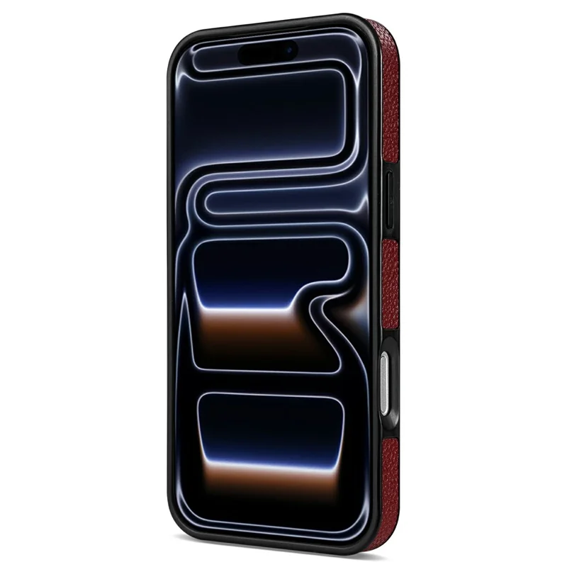 For iPhone 17 Pro Case Ring Kickstand PU + TPU Card Holder Phone Cover - Red