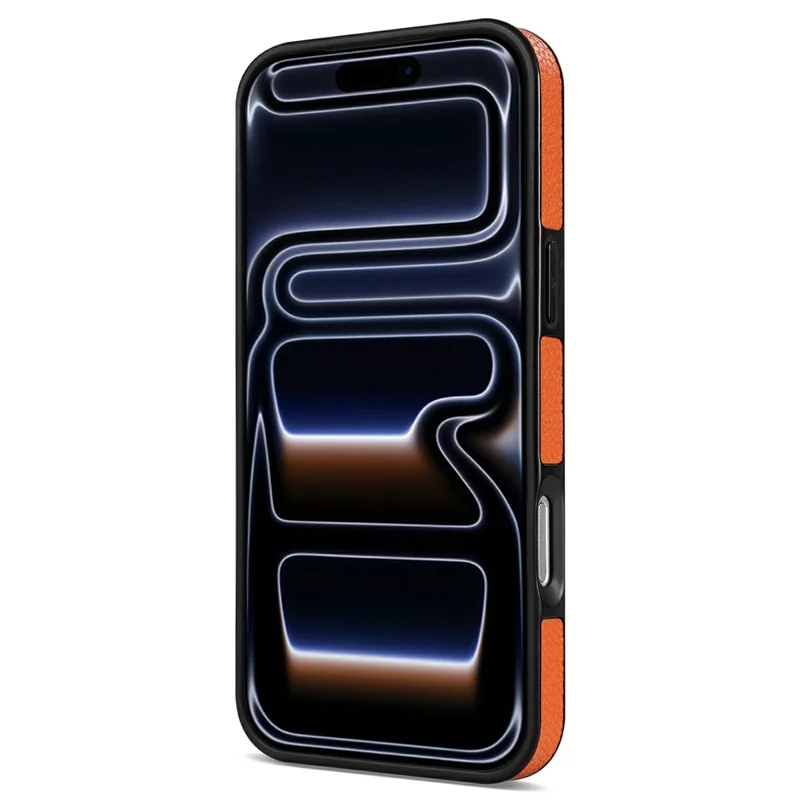 For iPhone 18 Pro Max / 17 Pro Max Case Ring Kickstand PU + TPU Card Holder Phone Cover - Orange