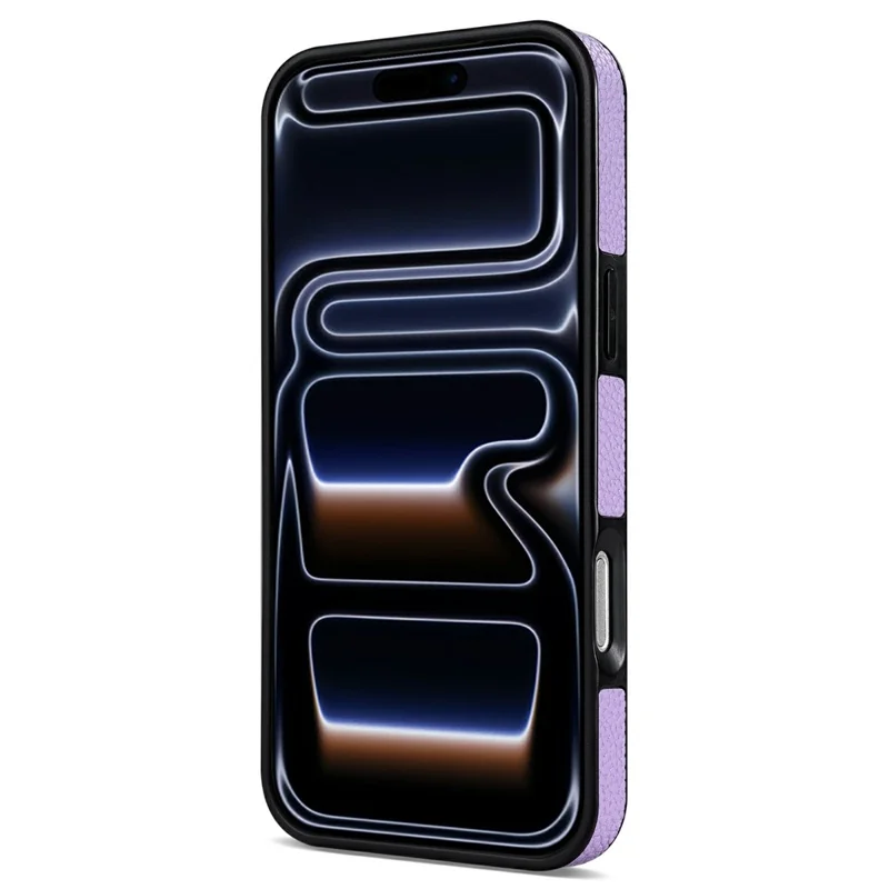 For iPhone 17 Pro Max Case Ring Kickstand PU + TPU Card Holder Phone Cover - Purple