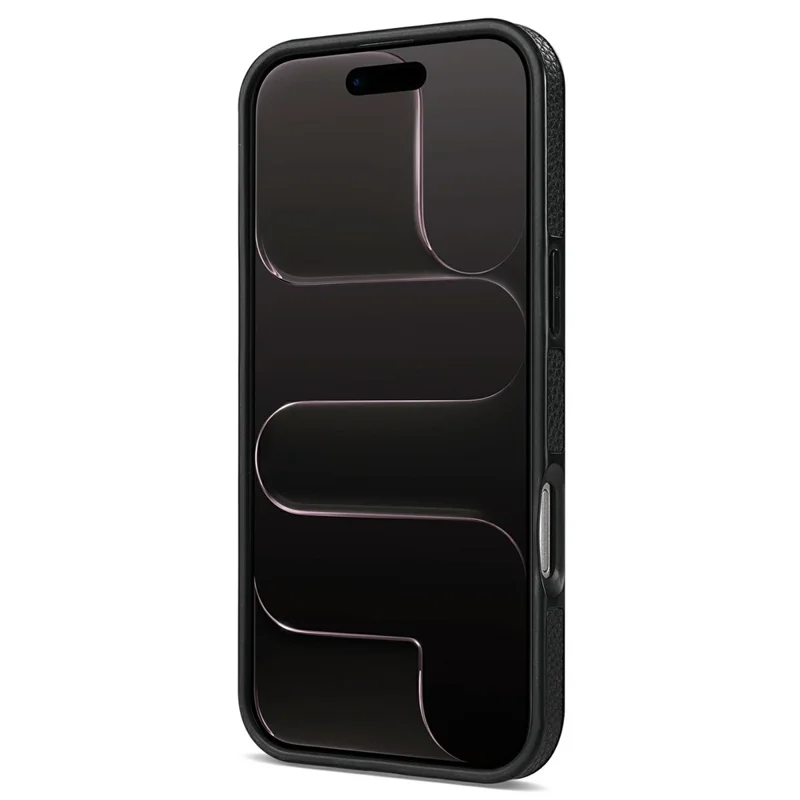 For iPhone Air Case Ring Kickstand PU + TPU Card Holder Phone Cover - Black