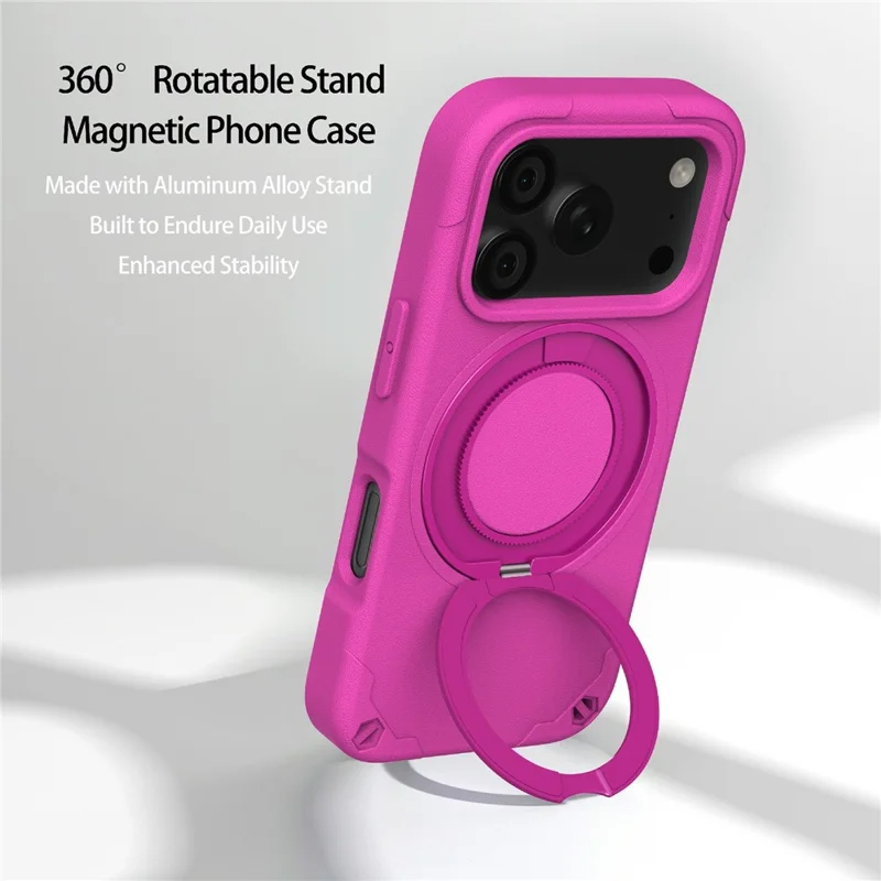 For iPhone 17 Pro Max EVA Phone Case Compatible with MagSafe Kickstand Protective Cover - Rose