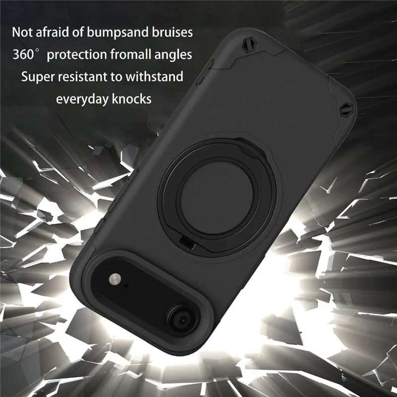 For iPhone Air EVA Phone Case Compatible with MagSafe Kickstand Protective Cover - Black