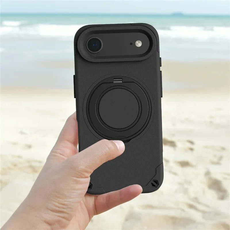 For iPhone Air EVA Phone Case Compatible with MagSafe Kickstand Protective Cover - Black