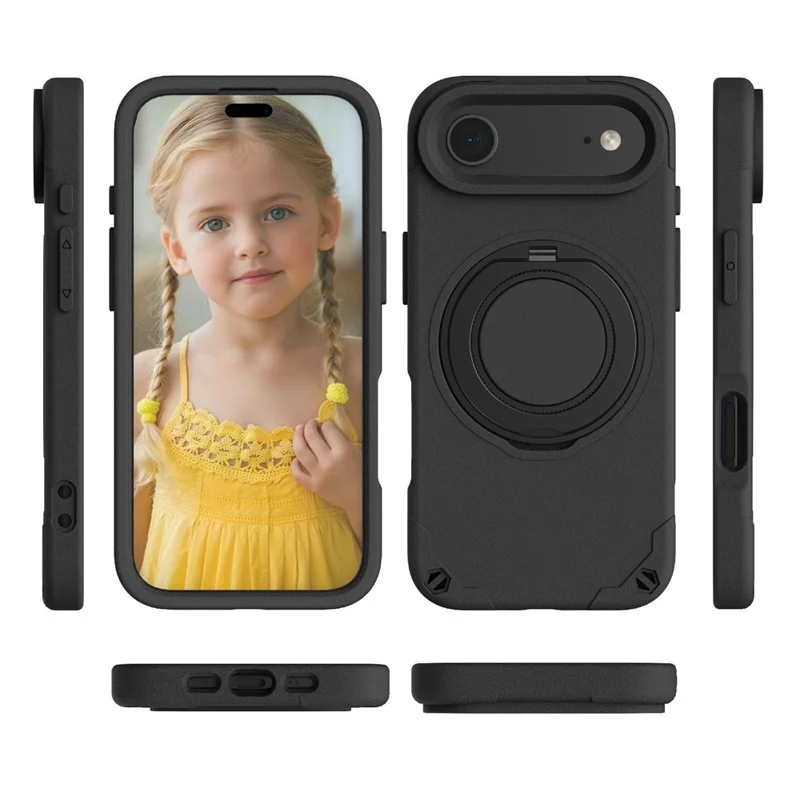 For iPhone Air EVA Phone Case Compatible with MagSafe Kickstand Protective Cover - Black