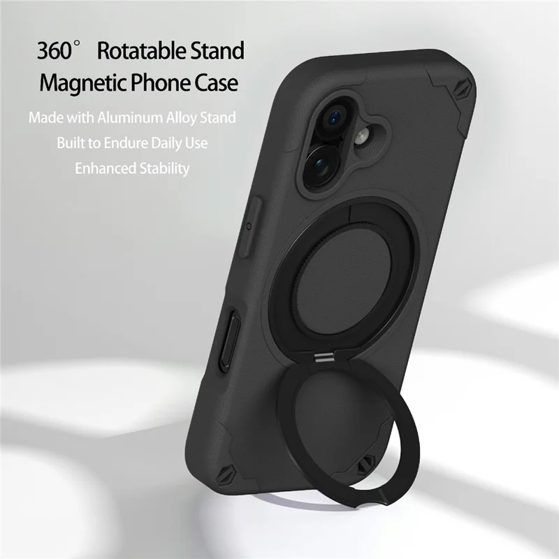 For iPhone 17 EVA Phone Case Compatible with MagSafe Kickstand Protective Cover - Black