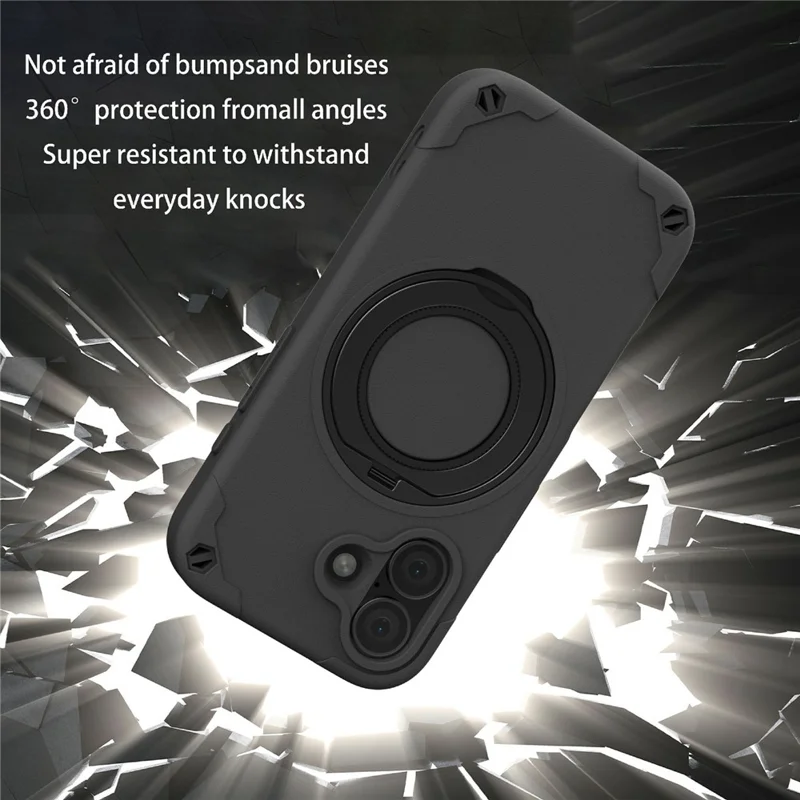 For iPhone 17 EVA Phone Case Compatible with MagSafe Kickstand Protective Cover - Black