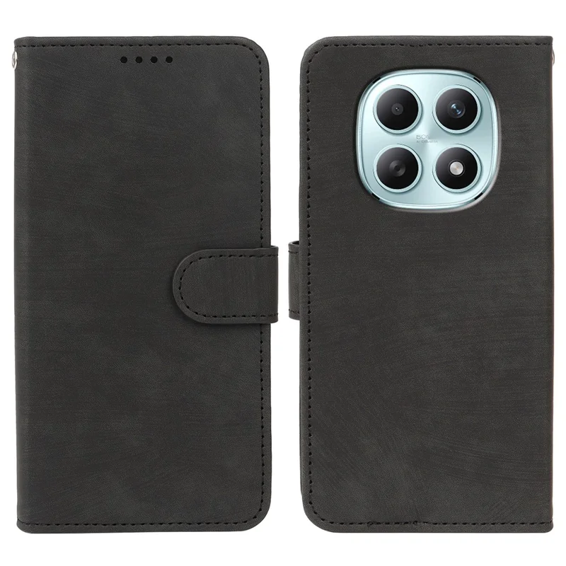 For Xiaomi Poco M8 5G / Redmi Note 15 5G (Global) / 15 4G (Global) Case Flip Wallet Striped Texture Leather Phone Cover - Black