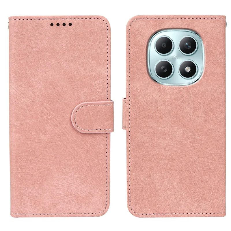 For Xiaomi Poco M8 5G / Redmi Note 15 5G (Global) / 15 4G (Global) Case Flip Wallet Striped Texture Leather Phone Cover - Rose Gold