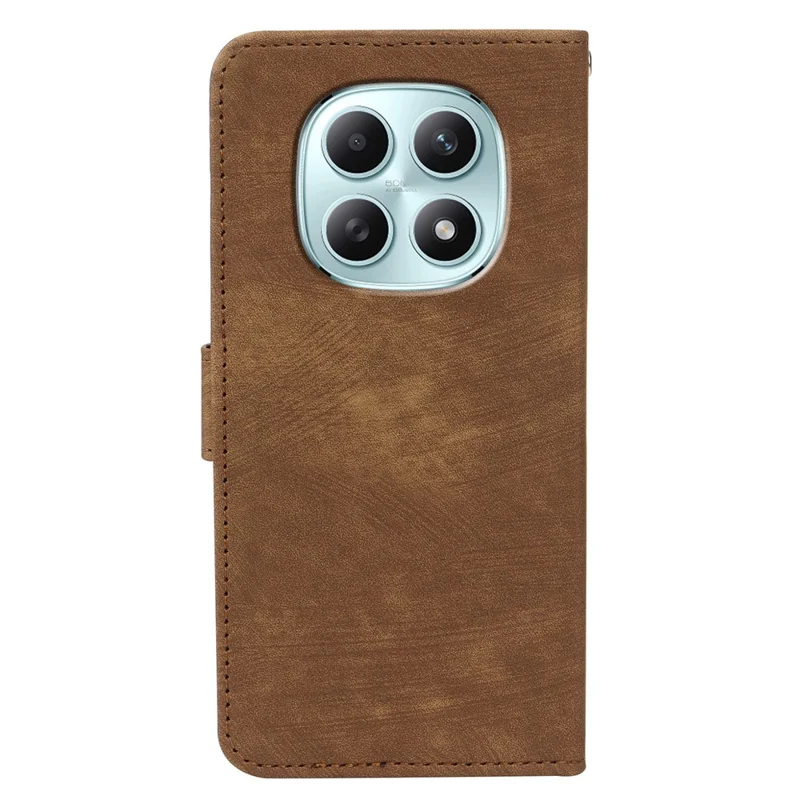 For Xiaomi Redmi Note 15 5G (Global) / 15 4G (Global) Case Flip Wallet Striped Texture Leather Phone Cover - Brown