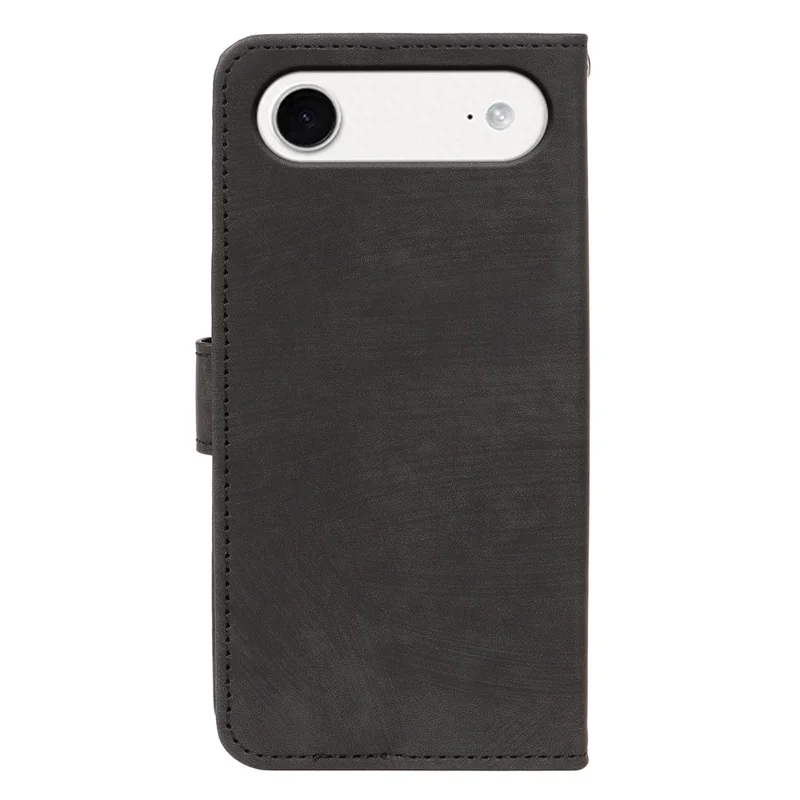 Flipportemonnee hoesje met streepstructuur van leer voor iPhone Air - Zwart