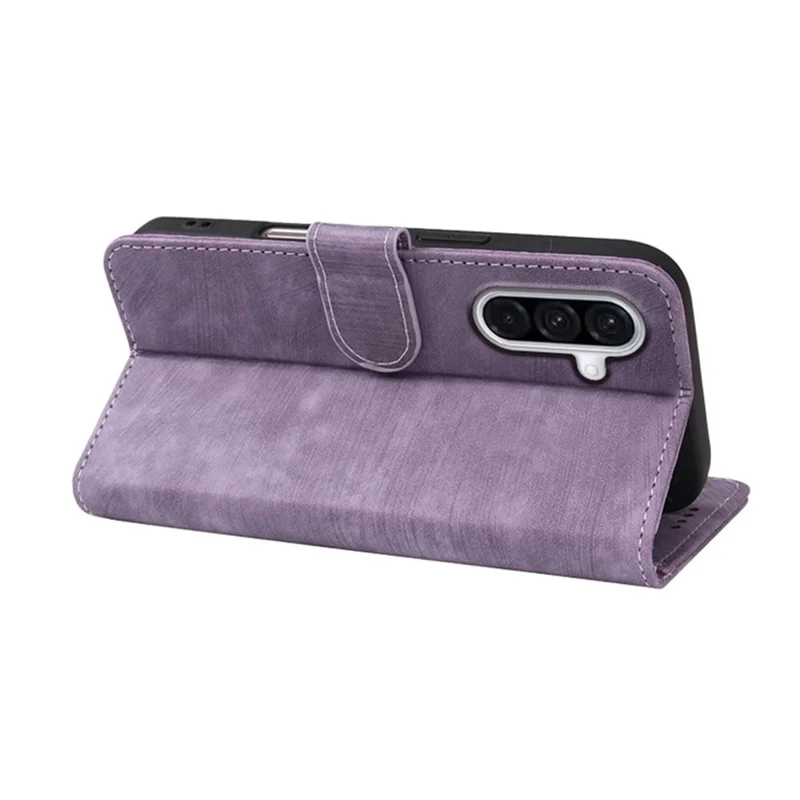 For Samsung S25FE Phone Case Leather Wallet Striped Pattern Magnetic Closure Shockproof Kickstand