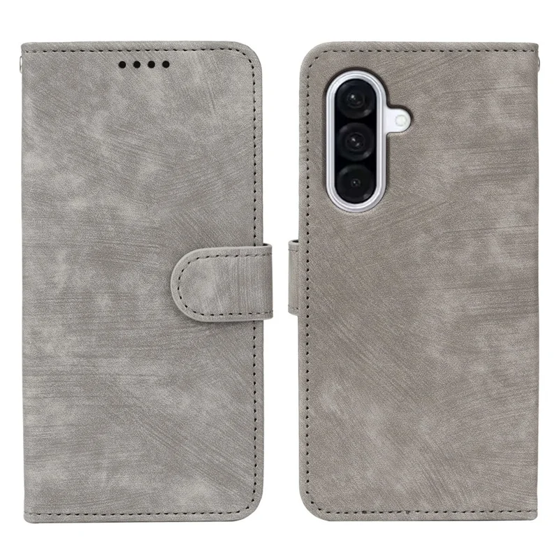 For Samsung S25FE Phone Case Leather Wallet Striped Pattern Magnetic Closure Shockproof Kickstand