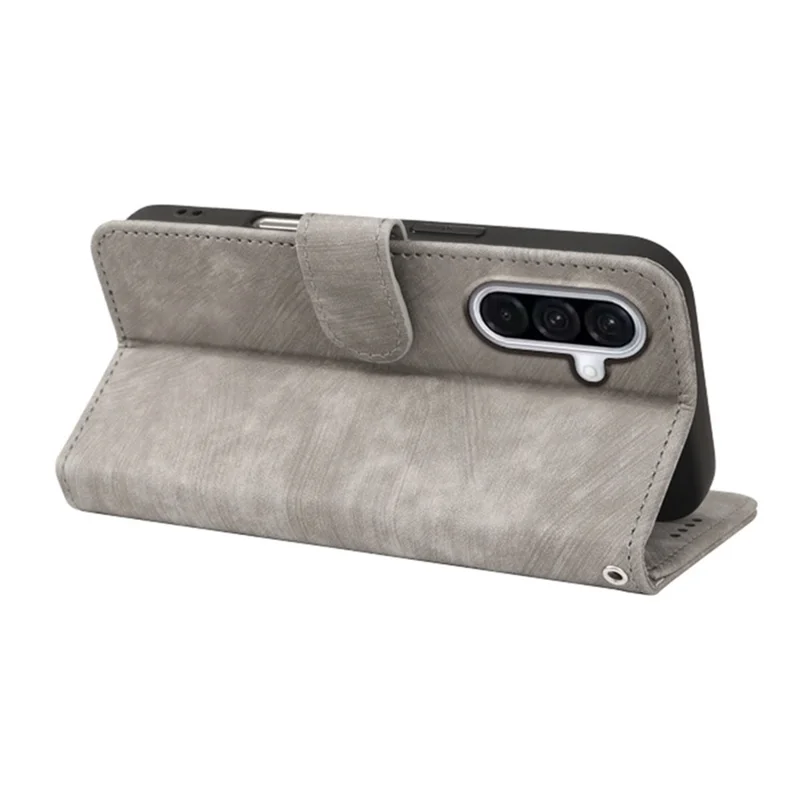 For Samsung S25FE Phone Case Leather Wallet Striped Pattern Magnetic Closure Shockproof Kickstand