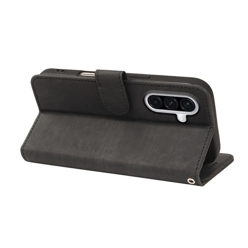 For Samsung S25FE Phone Case Leather Wallet Striped Pattern Magnetic Closure Shockproof Kickstand