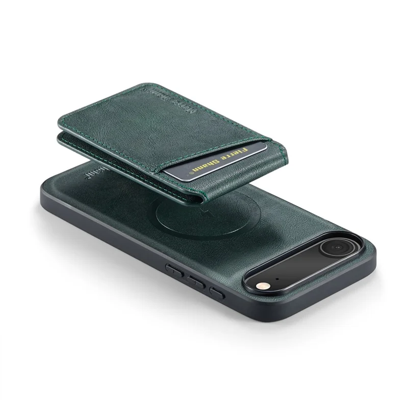 FIERRE SHANN 025 Style For iPhone Air Case Leather + TPU Detachable Card Slots Phone Cover - Green
