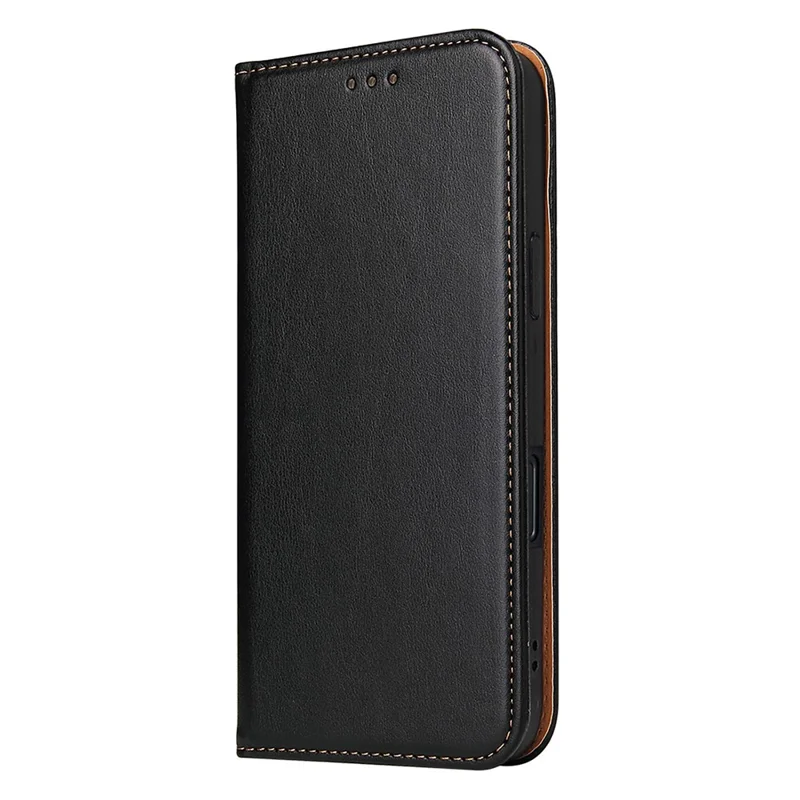 FIERRE SHANN For iPhone 17 Case PU Leather Flip Stand Wallet Phone Cover - Black