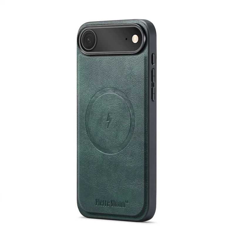 FIERRE SHANN FS030 For iPhone Air Magnetic Case Tri-Fold Wallet Leather Back Cover with Card Holder - Green