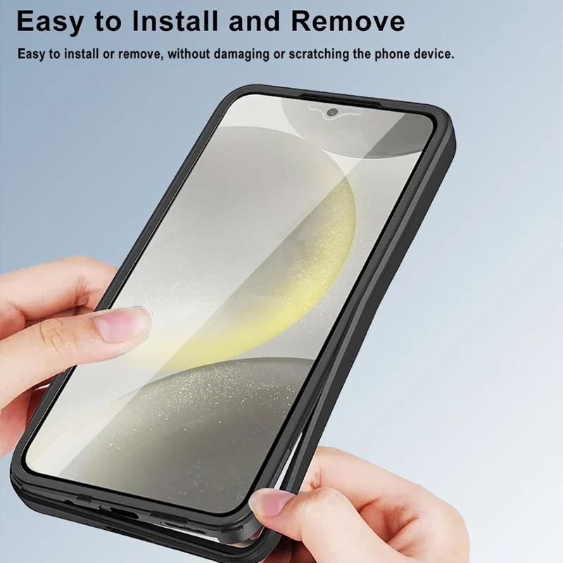 For Samsung Galaxy M36 5G Case Acrylic + TPU Clear Phone Cover with PET Screen Film - Black