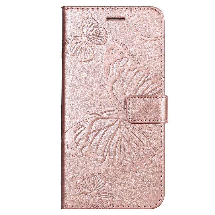 Kt-sprudelblumenserie-2 Für Honor 70 5G Magnetic Clasp PU Leder Mobiltelefon Hülle Geprägtes Schmetterlingsmuster Ständer Brieftaschenabdeckung - Roségold