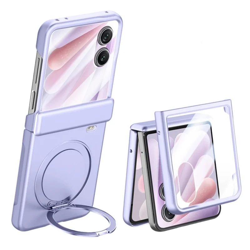 Til Honor Magic V Flip 2 Etui Kompatibel med MagSafe Stand Skærmværn i PC-telefonetui med Hudfølelse - Lilla