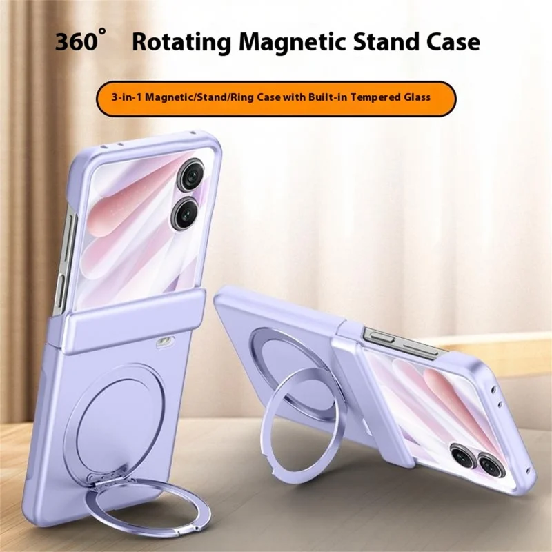 Til Honor Magic V Flip 2 Etui Kompatibel med MagSafe Stand Skærmværn i PC-telefonetui med Hudfølelse - Lilla