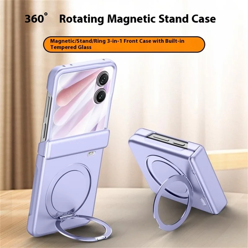 Til Honor Magic V Flip 2 Etui Kompatibel med MagSafe Stand Skærmværn i PC-telefonetui med Hudfølelse - Lilla