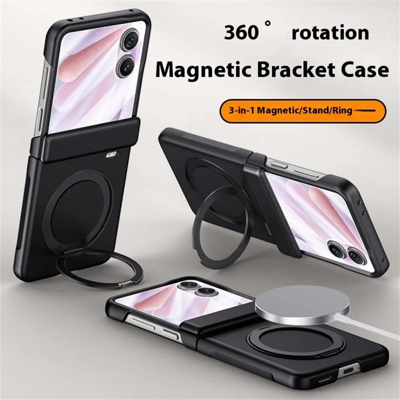 Til Honor Magic V Flip 2 Etui Kompatibel med MagSafe Stand Skærmværn i PC-telefonetui med Hudfølelse - Lilla