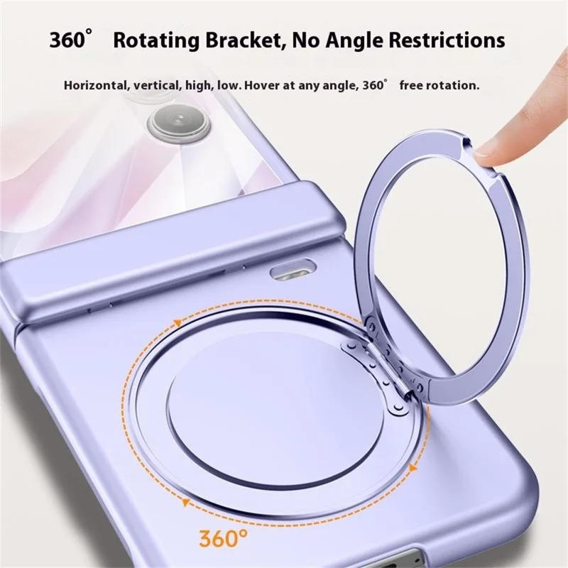 Til Honor Magic V Flip 2 Etui Kompatibel med MagSafe Stand Skærmværn i PC-telefonetui med Hudfølelse - Lilla