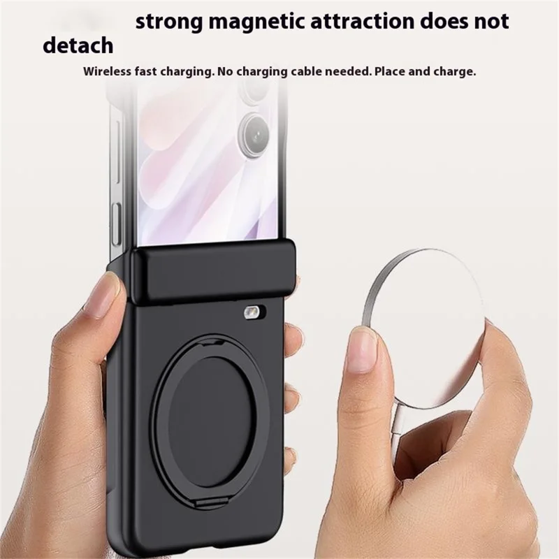 Til Honor Magic V Flip 2 Etui Kompatibel med MagSafe Stand Skærmværn i PC-telefonetui med Hudfølelse - Lilla