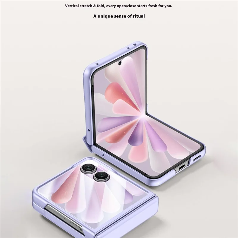 For Honor Magic V Flip 2 Case Hard PC Hinge Protection Phone Cover with Rear Small Screen Protector - Purple
