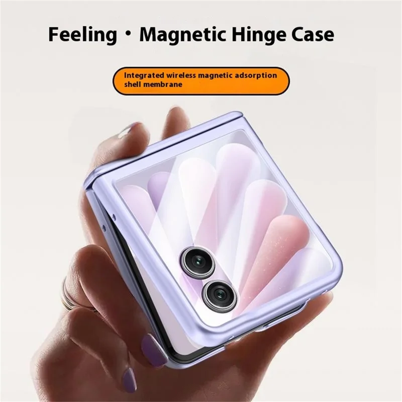 For Honor Magic V Flip 2 Case Hard PC Hinge Protection Phone Cover with Rear Small Screen Protector - Purple