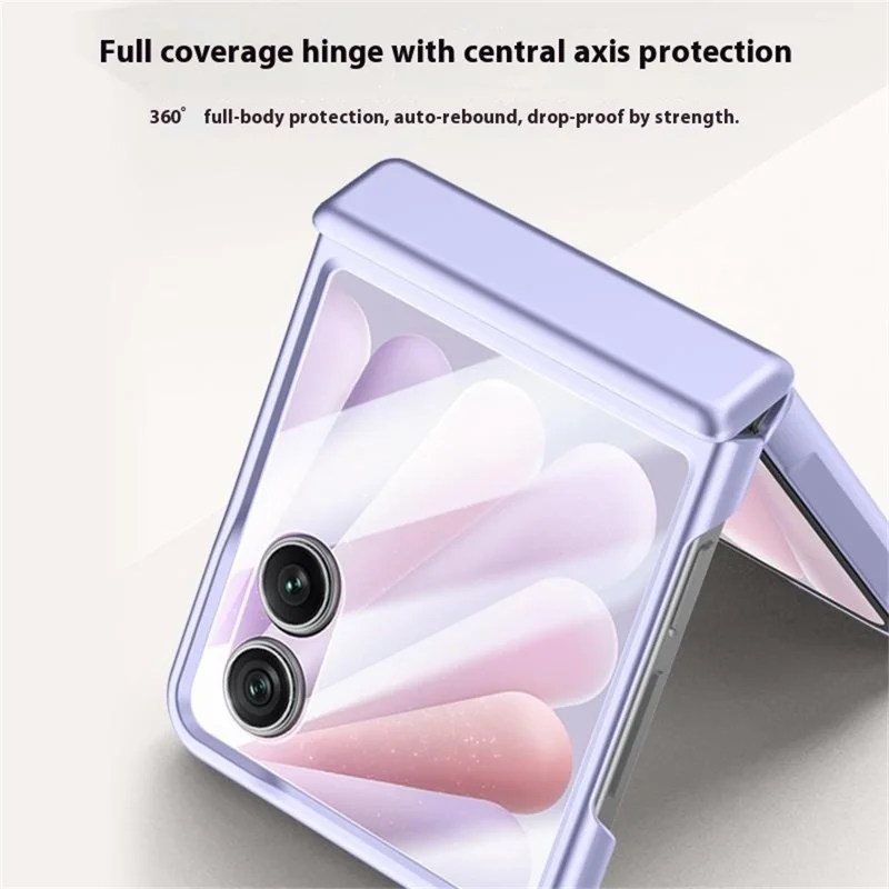 For Honor Magic V Flip 2 Case Hard PC Hinge Protection Phone Cover with Rear Small Screen Protector - Purple