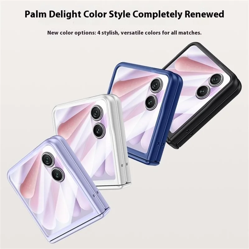 For Honor Magic V Flip 2 Case Hard PC Hinge Protection Phone Cover with Rear Small Screen Protector - Purple