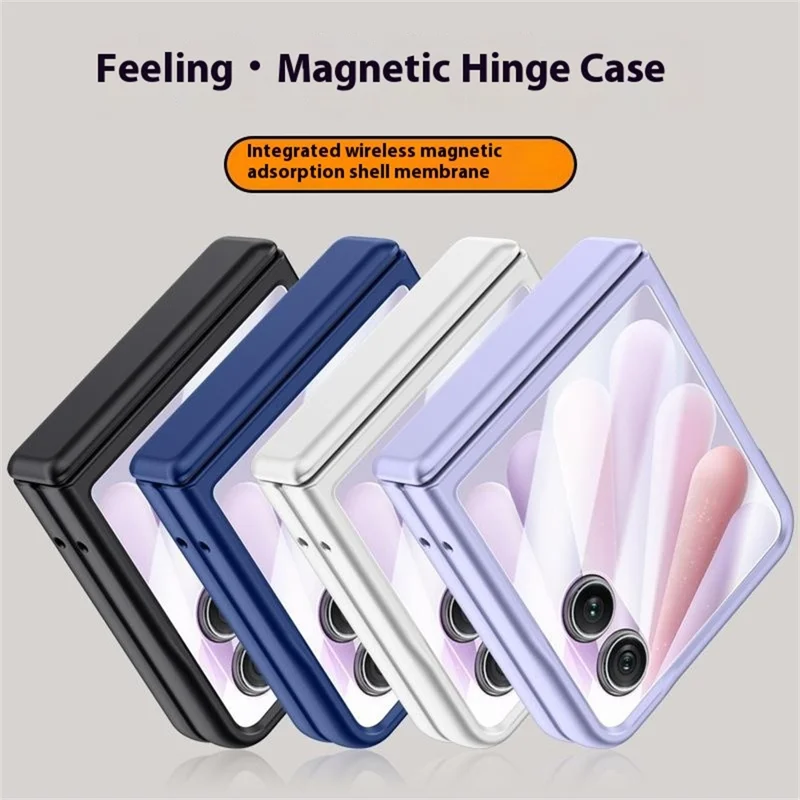 For Honor Magic V Flip 2 Case Hard PC Hinge Protection Phone Cover with Rear Small Screen Protector - Purple