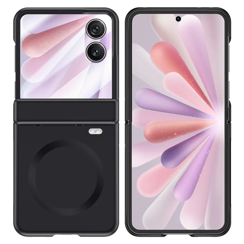 حالة مغناطيسية لهاتف Honor Magic V Flip 2 غطاء واقي من البلاستيك الصلب مع واقي للشاشة الخلفية الصغيرة - أسود