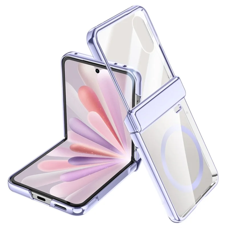 Magnetisk skal till Honor Magic V Flip 2, hårt PC + akryl, med HD-skydd för lilla bakskärm - Lila