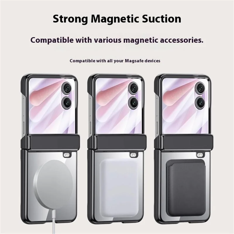 Magnetisk skal till Honor Magic V Flip 2, hårt PC + akryl, med HD-skydd för lilla bakskärm - Lila